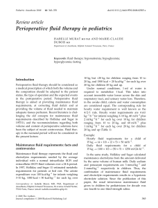 Perioperative fluid therapy in pediatrics