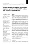 A tightly regulated and reversibly inducible siRNA expression