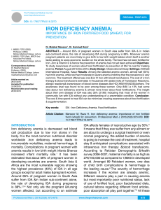 iron deficiency anemia - The Professional Medical Journal