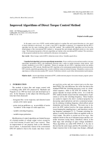 Improved Algorithms of Direct Torque Control Method