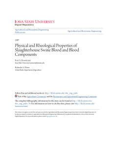 Physical and Rheological Properties of Slaughterhouse Swine