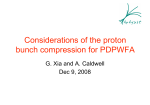 Considerations of the proton bunch compression for PDPWFA