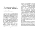 Wittgenstein`s criticism of Russell`s theory of judgment