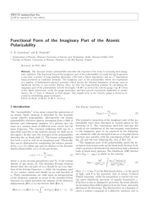 Functional Form of the Imaginary Part of the Atomic Polarizability