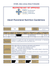 Adult Parenteral Nutrition Guidelines