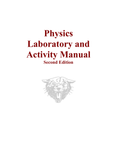 Physics Laboratory and Activity Manual