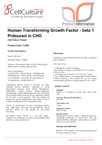 Human Transforming Growth Factor - beta 1