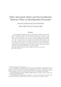Policy Instrument Choice and Non-Coordinated Monetary Policy in