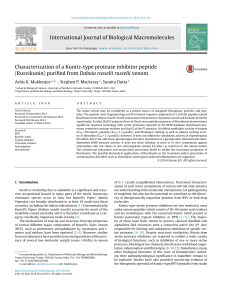 Characterization of a Kunitz-type protease inhibitor peptide