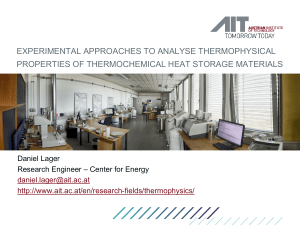 Experimental approaches to analyse thermophysical