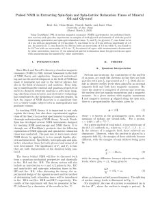 Pulsed NMR in Extracting Spin-Spin and Spin