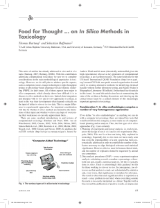 Food for Thought … on In Silico Methods in Toxicology