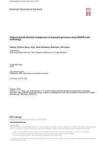 Oligonucleotide directed mutagenesis of Aspergilli genomes using