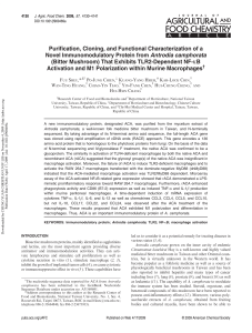 Purification, Cloning, and Functional Characterization of a Novel