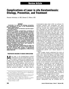 Complications of Laser in situ Keratomileusis