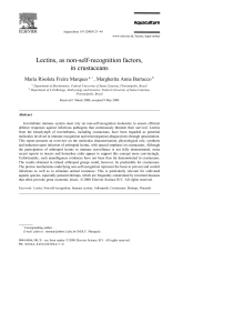 Lectins, as non-self-recognition factors, in crustaceans
