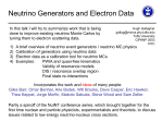 Neutrino Generators and Electron Data