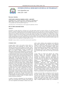 Chewable lozenge formulation - International Research Journal of