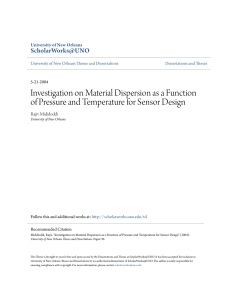 Investigation on Material Dispersion as a Function of Pressure and