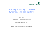 lecture 3 `Rapidly rotating convection, dynamos, and scaling laws`