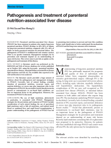 Pathogenesis and treatment of parenteral nutrition