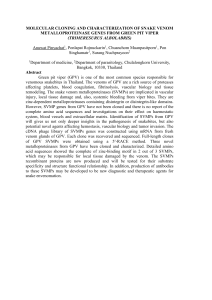 molecular cloning and characterization of snake venom