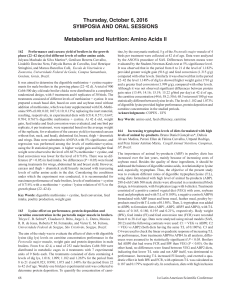 Metabolism and Nutrition: Amino Acids II