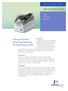 Practical Specific Heat Determination by Dual
