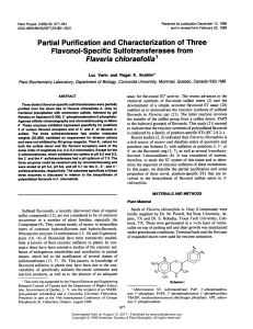Partial Purification and Characterization of Three Flavonol