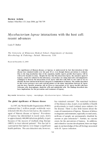 Mycobacterium leprae interactions with the host cell: recent