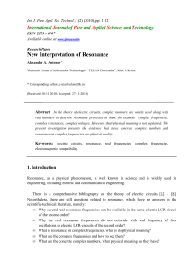New Interpretation of Resonance - International Journal of Pure and