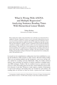 What Is Wrong With ANOVA and Multiple Regression? Analyzing