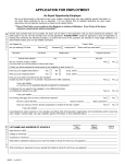 Application for Employment - short form
