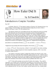 How Euler Did It - The Euler Archive