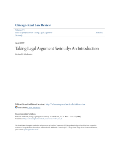 Taking Legal Argument Seriously: An Introduction