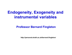 week 6...Endogeneity, Exogeneity and instrumental variables
