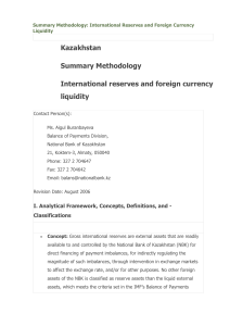 International Reserves and Foreign Currency Liquidity