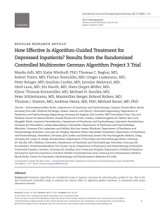 How Effective Is Algorithm-Guided Treatment for Depressed