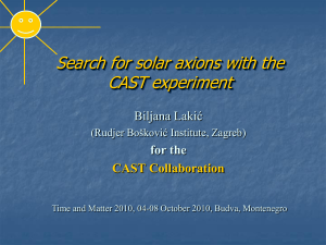 Search for solar axions with the CAST experiment