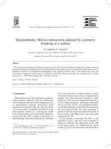 Dzyaloshinsky—Moriya interactions induced by symmetry breaking