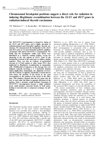 Chromosomal breakpoint positions suggest a direct role for radiation