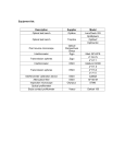 Equipment list: Description Supplier Model Optical test bench