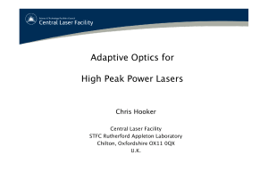 AO for high peak power lasers