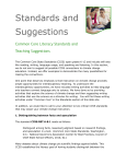 Common Core Literacy Standards and Teaching Suggestions