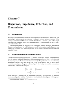 Chapter 7 Dispersion, Impedance, Reflection, and Transmission