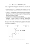 Lab 5 – Bias point of a MOSFET Amplifier