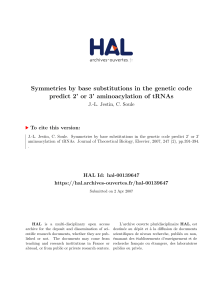 Symmetries by base substitutions in the genetic code - HAL
