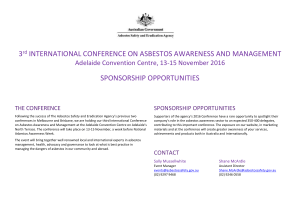Sponsorship Opportunities - Asbestos Safety and Eradication Agency