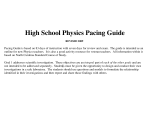 High School Physics Pacing Guide