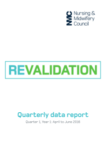 Revalidation quarterly data report - April to June 2016